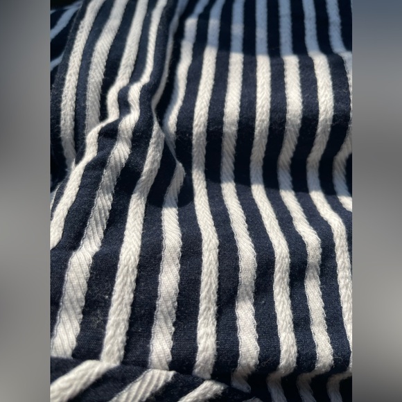 Liz Claiborne - XS - Vintage Square Neck Navy and White Stripe Top - Picture 3 of 5